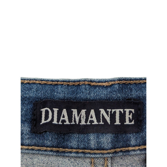 Diamante Women's Plus Size 3XL Denim Skirt Frayed Hem - Made in USA - Picture 7 of 13